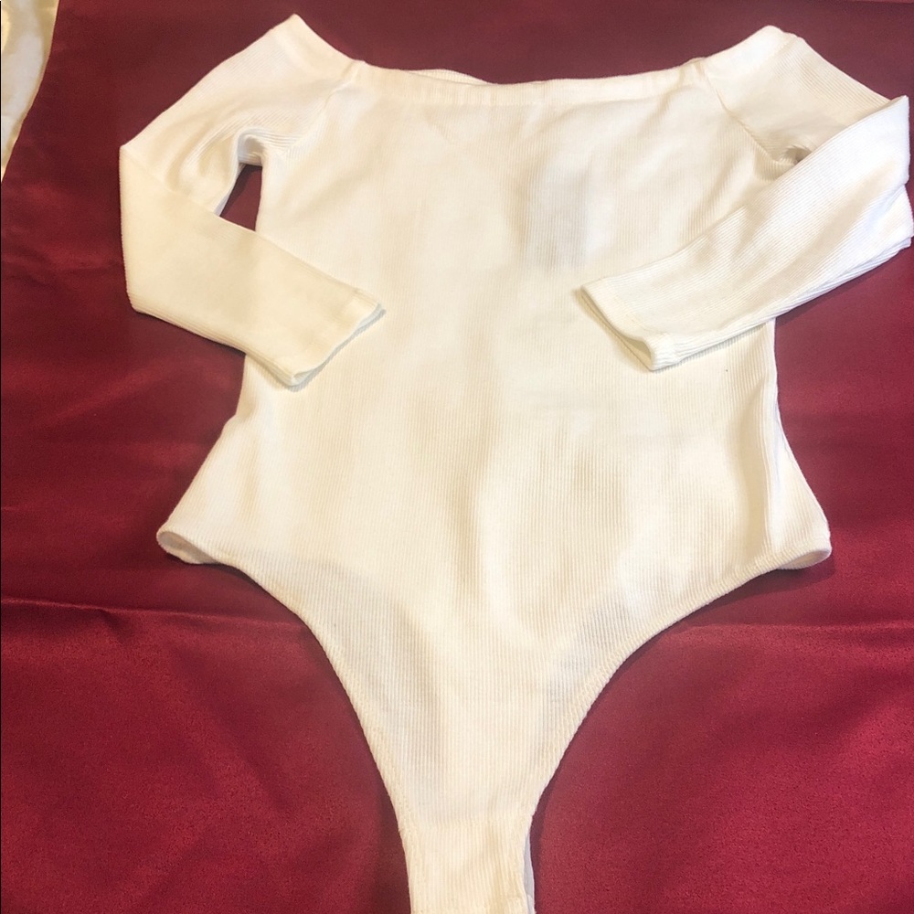 Fashion Nova White Off-Shoulder Bodysuit